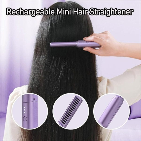 2-in-1 Hair Styling Brush, Straightener, Curler Comb Random Color