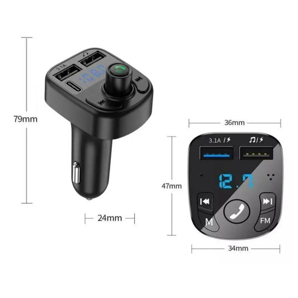 C1 – Car Mp3 Player | Car Wireless Fm Transmitter | Car Mp3 Modulator | Car Accessories ( Random Color )