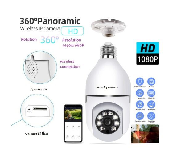 Cctv – 1080p Full Hd Cctv Camera -cctv Camera Wifi – Wifi Smart Camera – Wifi Camera -home Security Camera – Smart Camera Wifi – Cctv Wifi – Wifi Camera Bulb Socket – Security Camera For Home Wifi – Camera Cctv – Security Camera – Security Camera