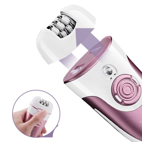 Kemei Km-1307a Epilator For Long-lasting Hair Removal With Pedicure Shaver, Trimmer Head, And Bikini Area & Pubic Hair Removal | Best Quality Hair Removal Machine | Kemei Lady Grooming Kit ( Random Color )