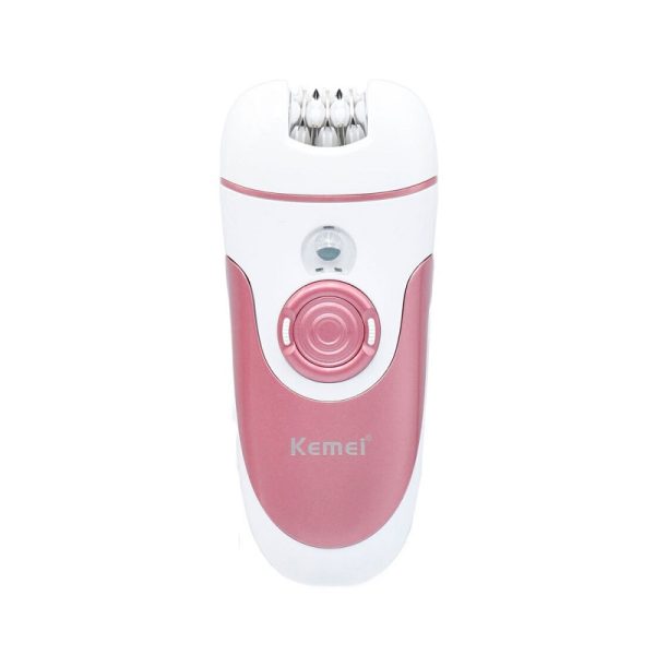 Kemei Km-1307a Epilator For Long-lasting Hair Removal With Pedicure Shaver, Trimmer Head, And Bikini Area & Pubic Hair Removal | Best Quality Hair Removal Machine | Kemei Lady Grooming Kit ( Random Color )