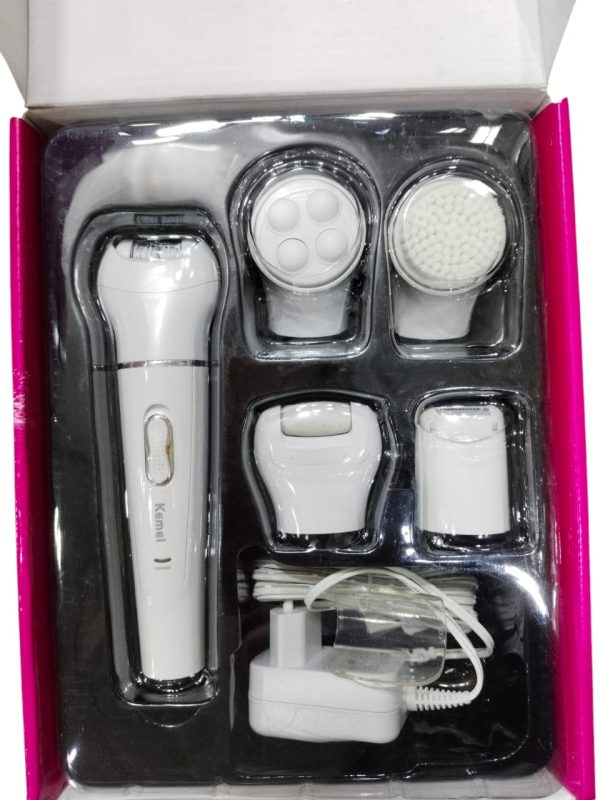 Kemei Km-2199 Electric Ladies Hair Removal Trimmer 5 In 1 Epilator With Callus Remover ( Random Color )