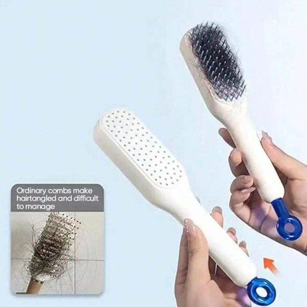 Pack Of 03 – Self Cleaning Hair Comb ( Random Color ) | Best Quality Comb