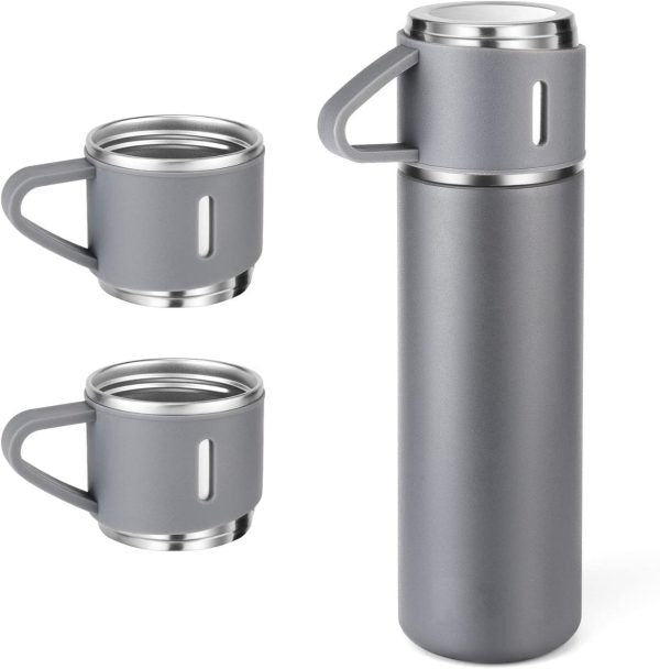 Stainless Steel Vacuum Flask Set Vacuum Insulated Bottle Gift Set Office Business Style Coffee Mug Thermos Bottle Portable Flask 500ml (random Color)